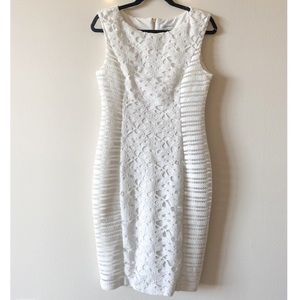 Calvin Klein White Lace Sheath Dress